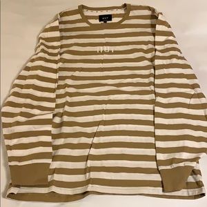 HUF tan stripe crewneck